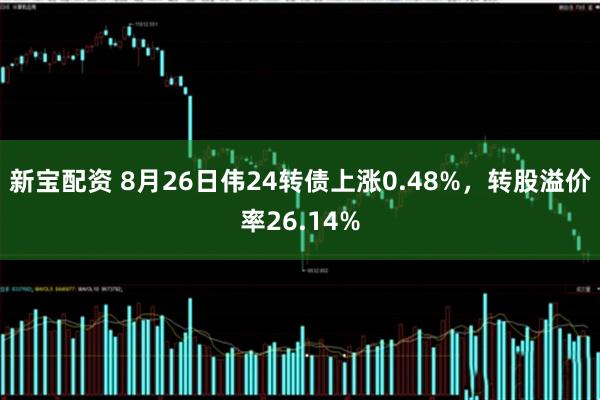 新宝配资 8月26日伟24转债上涨0.48%，转股溢价率26.14%